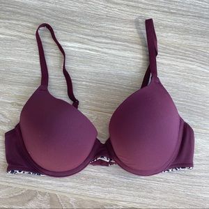 PINK Victoria’s Secret Maroon Cheetah Accent Bra